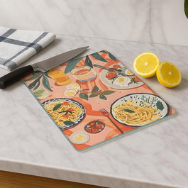Hermia Tabla de Cortar de Vidrio Templado Multicolor 20 x 30 cm